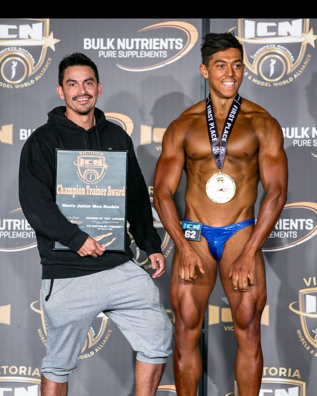 Karl Zuidema after winning ICN Rising Star Bodybuilding in 2018